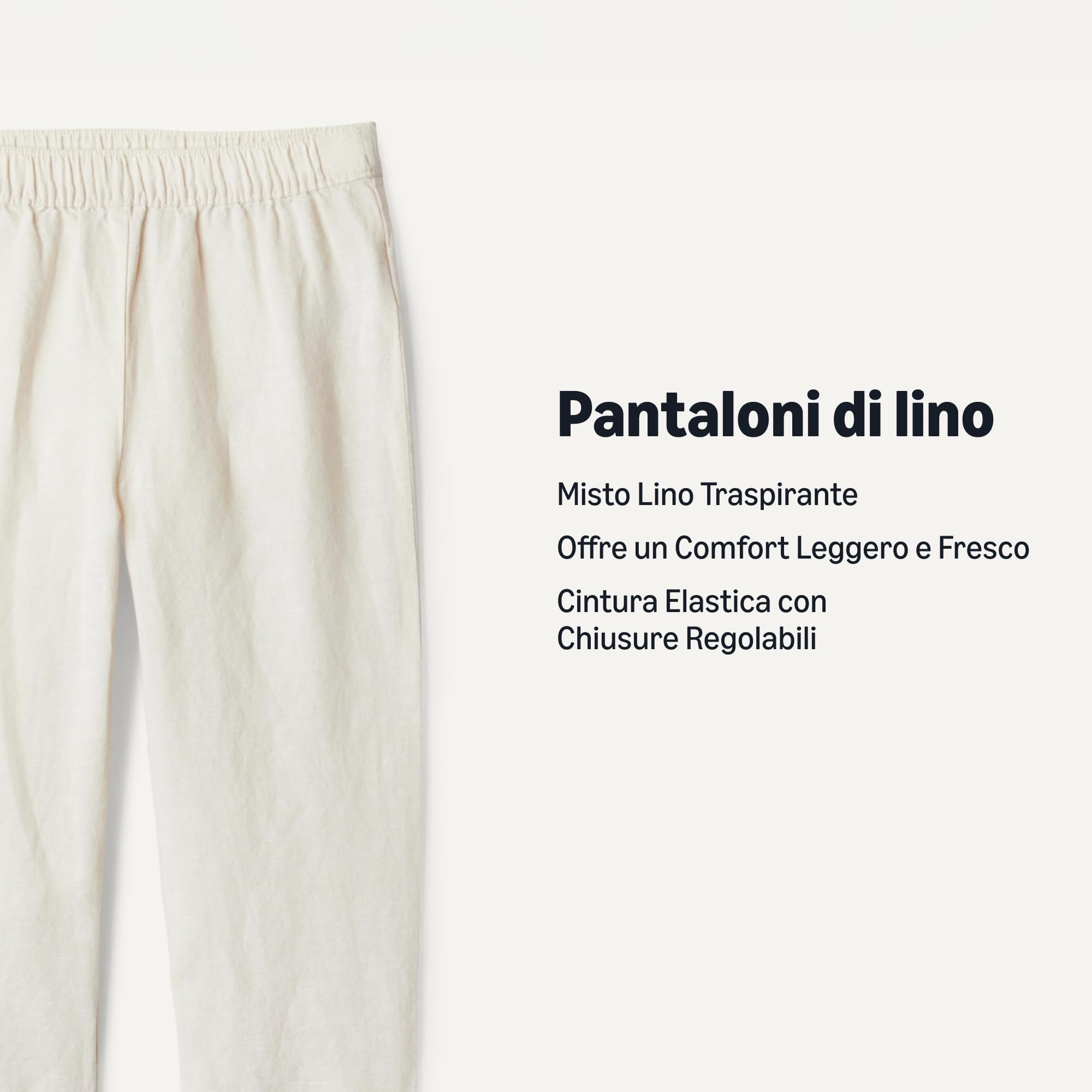 Amazon Essentials x Sofia Grainge Pantaloni Pull-On in Cotone e Lino Bambino e Bambino