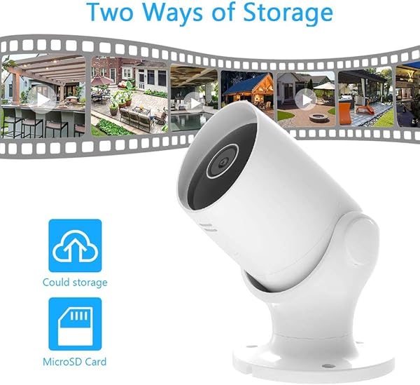 AKASO IP Telecamera Wi Fi Esterno 1080P Lavora con Alexa Google Home IP65 Impermeabile Audio Bidirezionale Accesso Remoto Rilevamento de Movimento Archiviazione SchedaCloud