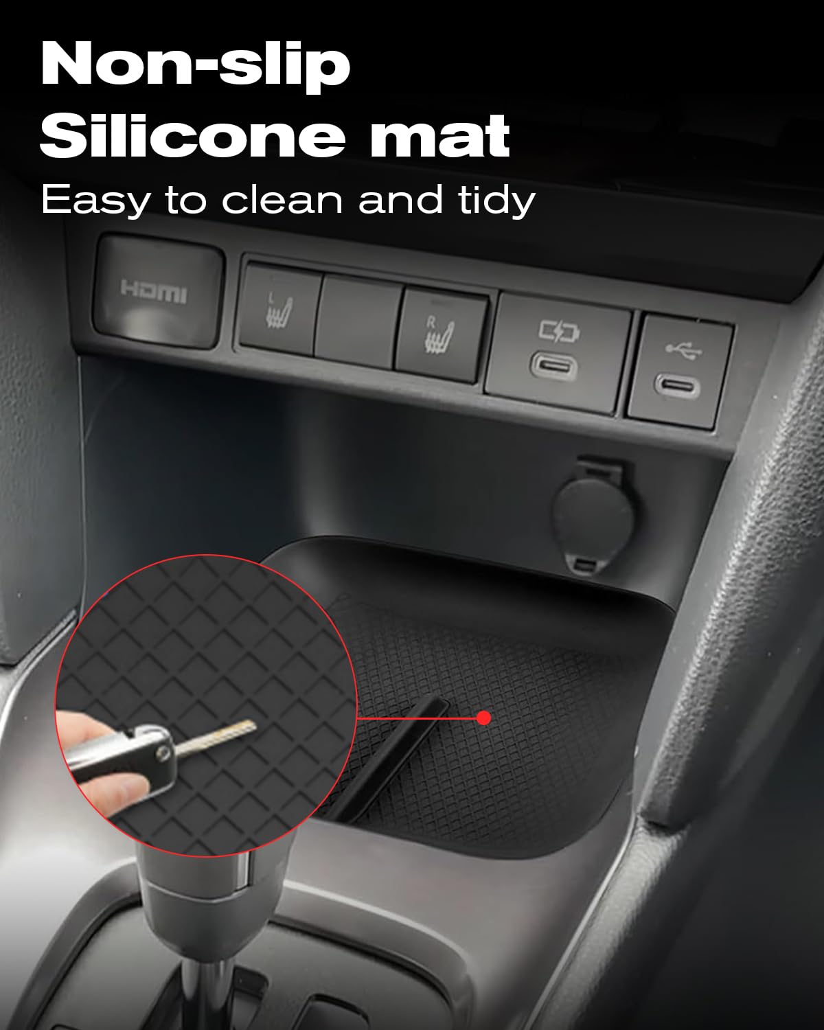 Yaris Cross Accessoires compatibles avec Toyo-TA Yaris Hatchback GR 2021-2026 et Yaris Cross SUV 2021-2026, tapis antidérapant, accessoire anti-poussière en silicone, tapis de rangement pour
