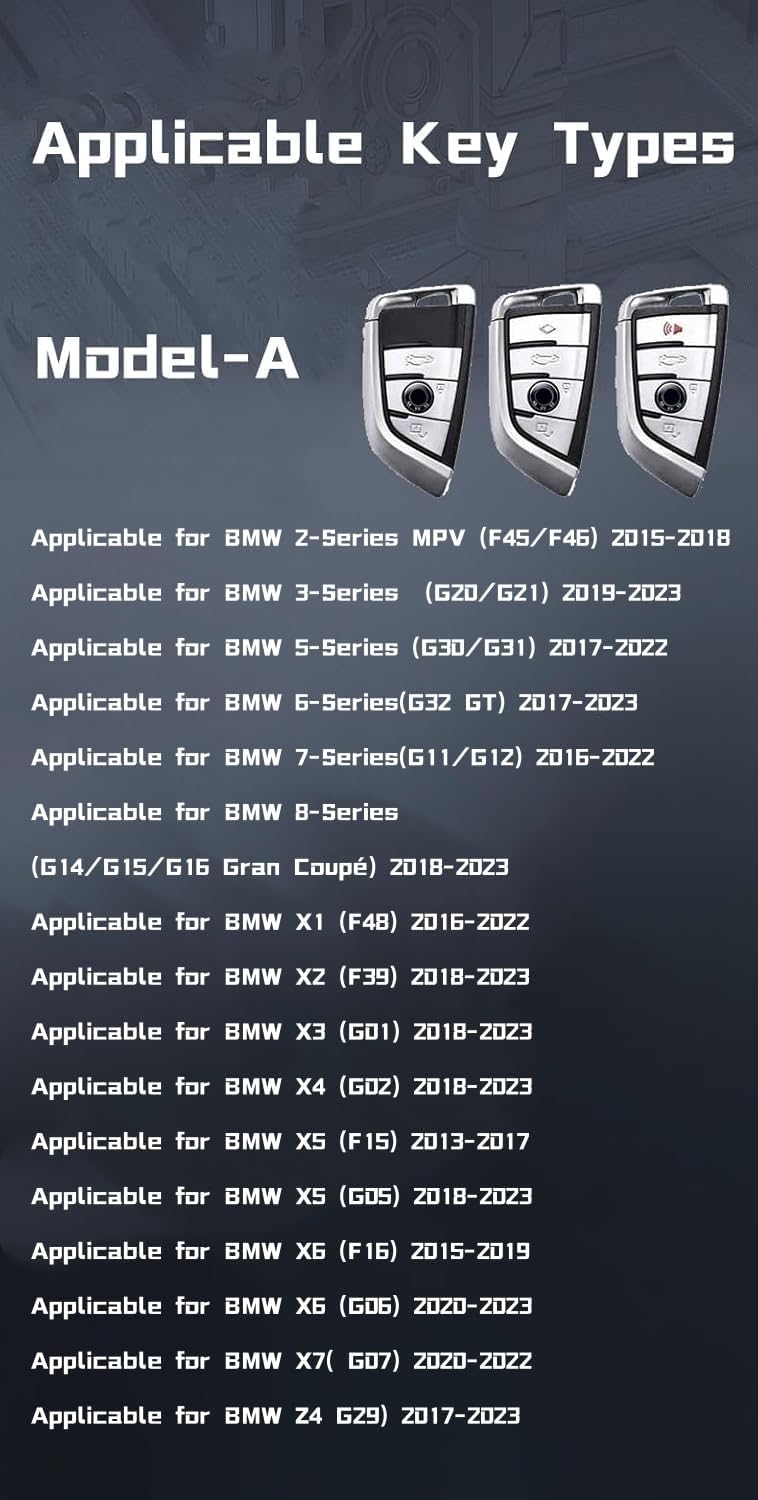 Heavy Zinc Alloy Key fob Cover, Keychain, Key Case, Accessories Compatible with BMW 5 6 7 Series X1 X2 X3 X5 X6 X7 Series (Model-A) - Image 4