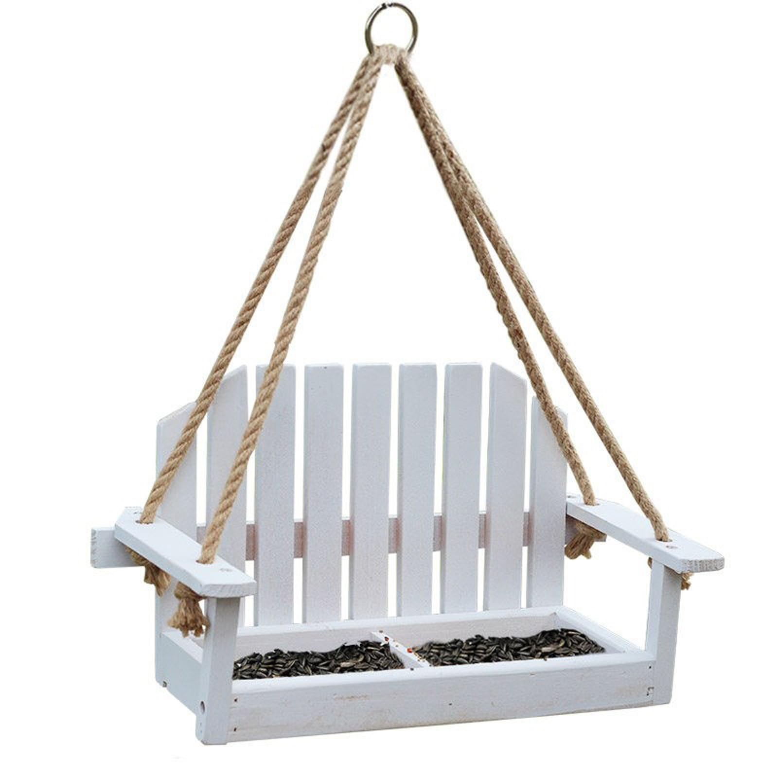 Bird Feeder, Comedero para Pájaros Salvajes Colgante Comedero Pájaros Exterior, Fácil de Llenar y Limpiar, Diseño Tipo Banco, Gran Capacidad, para Jardines y Patios
