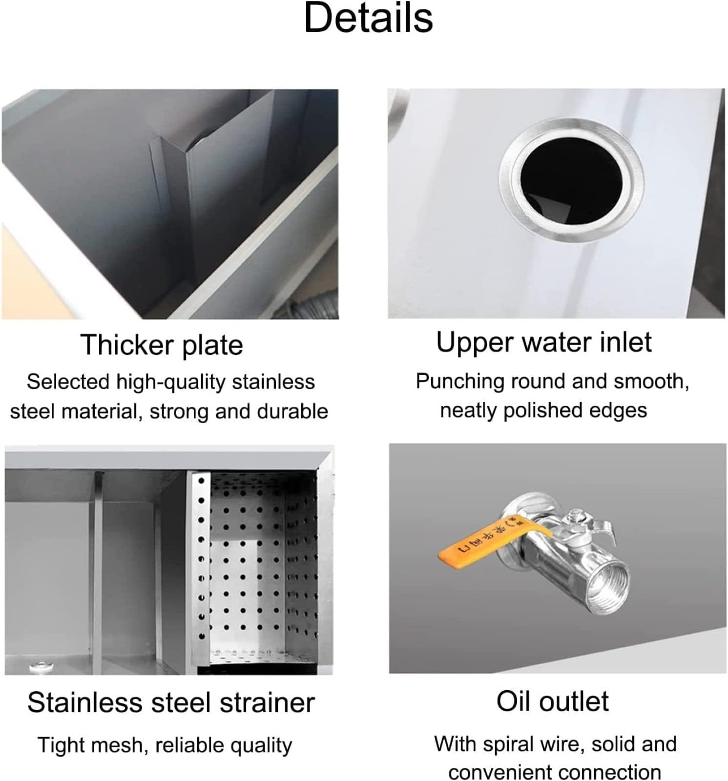 Siphon à Graisse, Design Amovible Pour Sous L'évier, Séparateur D'huile-eau Usagée Sous L'évier, Piège à Graisse Pour Restaurant, Cantine, Usine