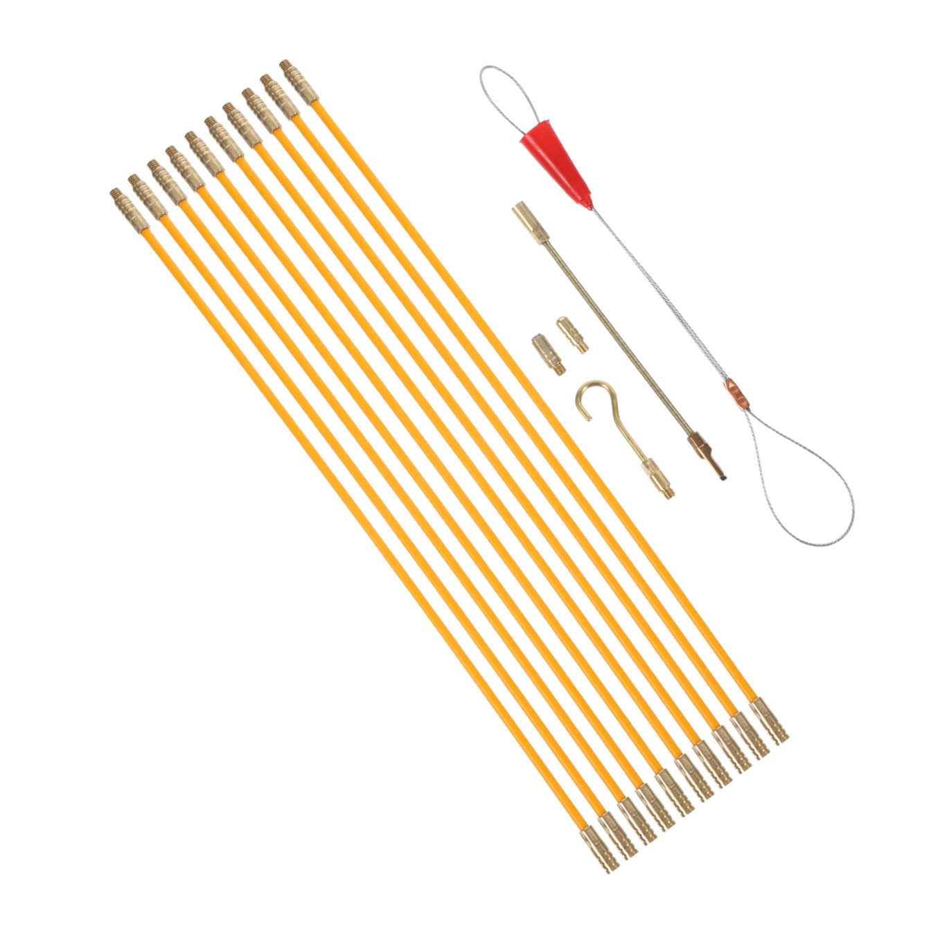 NUOBESTY 10 Stück Glasfaser Drahtziehstangen 33cm Kabelzughilfe mit Langer Lebensdauer und Bruchfestigkeit für Gewerbliche und Private Elektroinstallationen