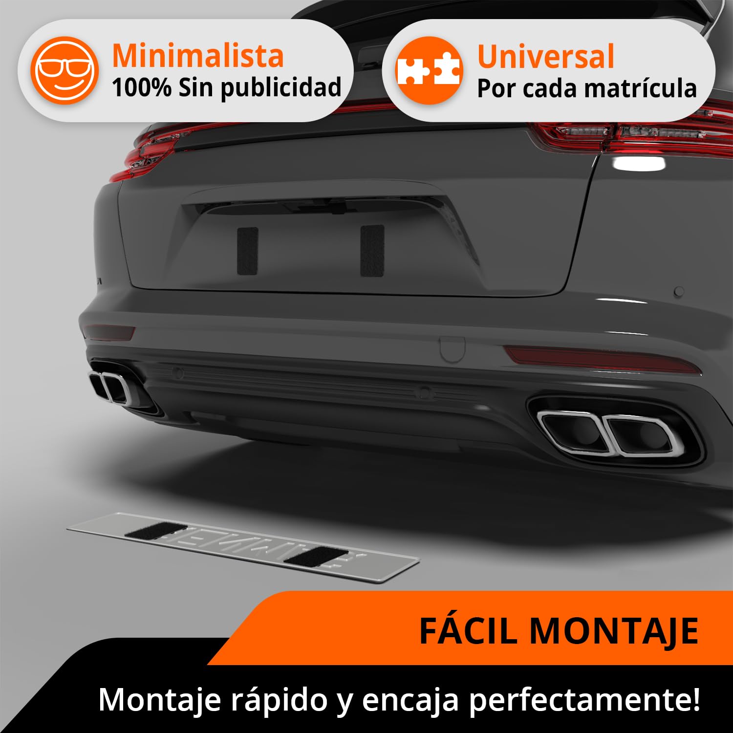 GENMAG® Portamatriculas Coche Invisible sin Marco [Super Fuerte & Universal] Soporte Matricula Coche | Porta Matriculas para Coches | Porta Matricula | Portamatriculas Moto Remolque y Coches