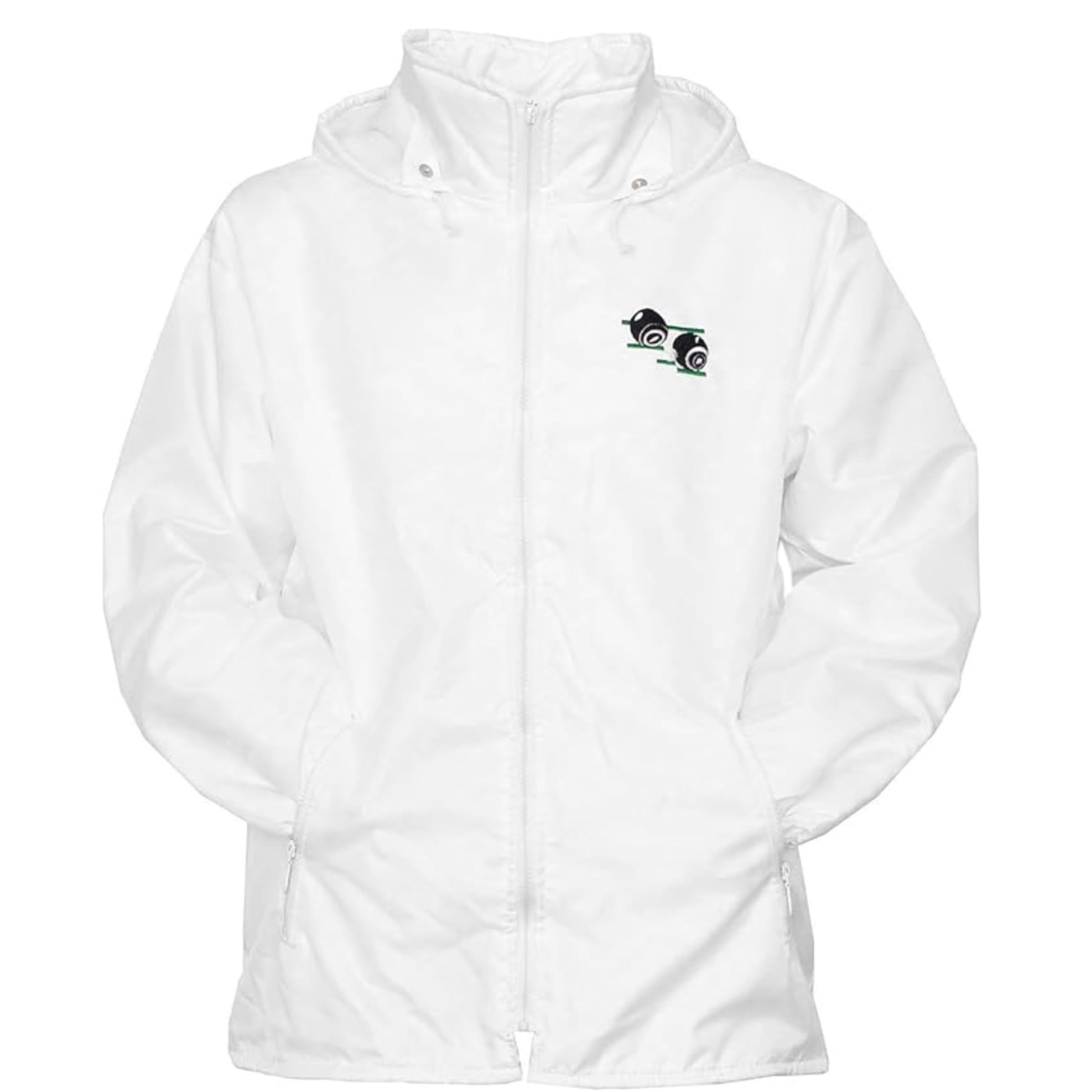 LE11® Unisex Lawn Bowls Clothing – Waterproof Jackets, Trousers, Fleece-Lined Body Warmer, Windproof Coat, Gilet Waistcoat, and Outerwear (White/Fleece-Small)