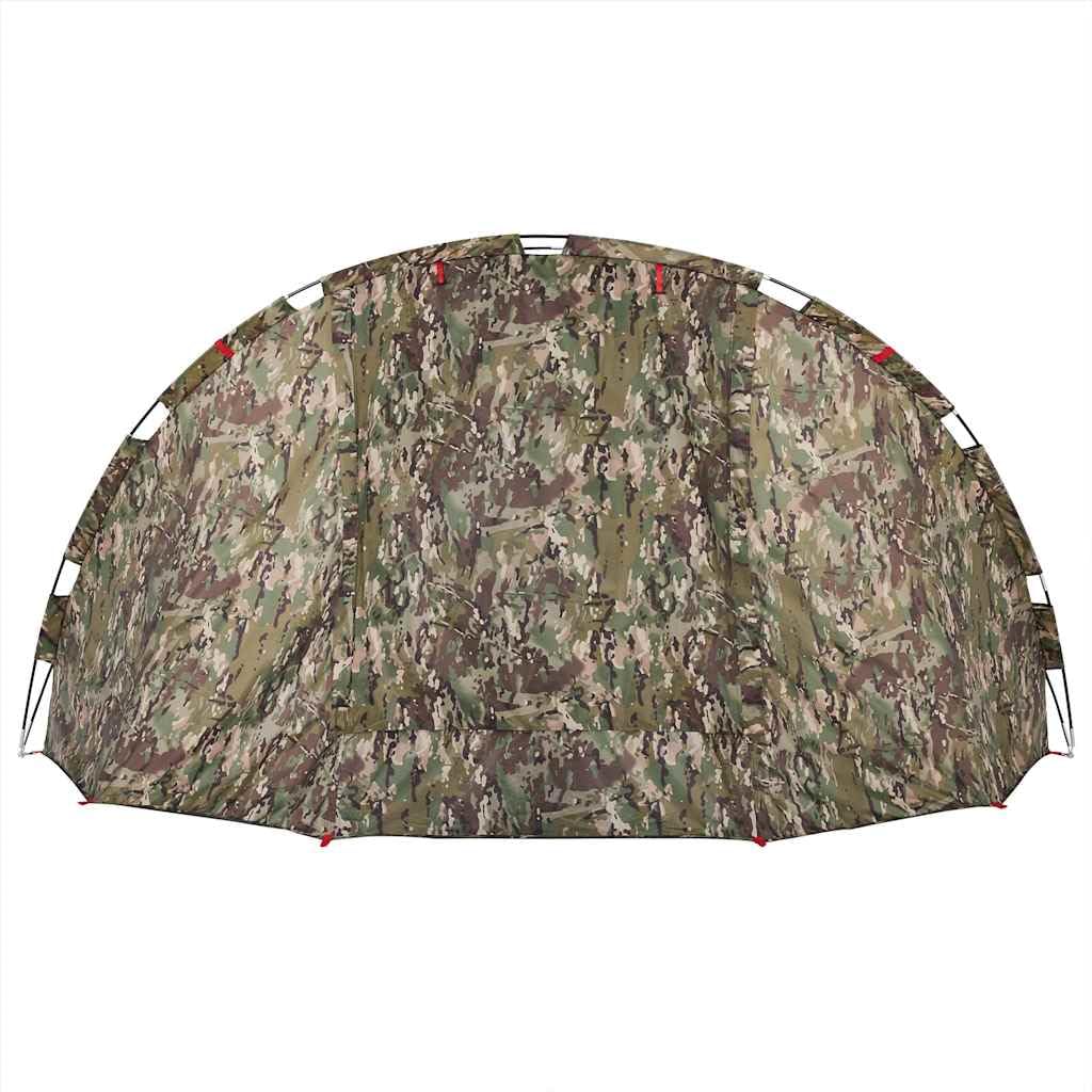 Tente de Pêche pour 4 Personnes en Polyester 190T Vert Olive, Abri de Camping avec 2 Portes et 2 Fenêtres, Dimensions 298 x 236 x 152 cm, Montage Facile avec Sac de Transport