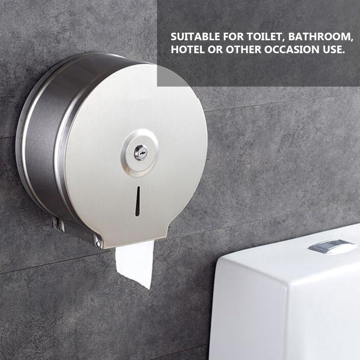 Porta Rotolo Carta da Muro Rotondo in Acciaio Inox 1 Pezzo | Argento, Stile Moderno, per Bagno e Toilette, Installazione Semplice, Design Unico