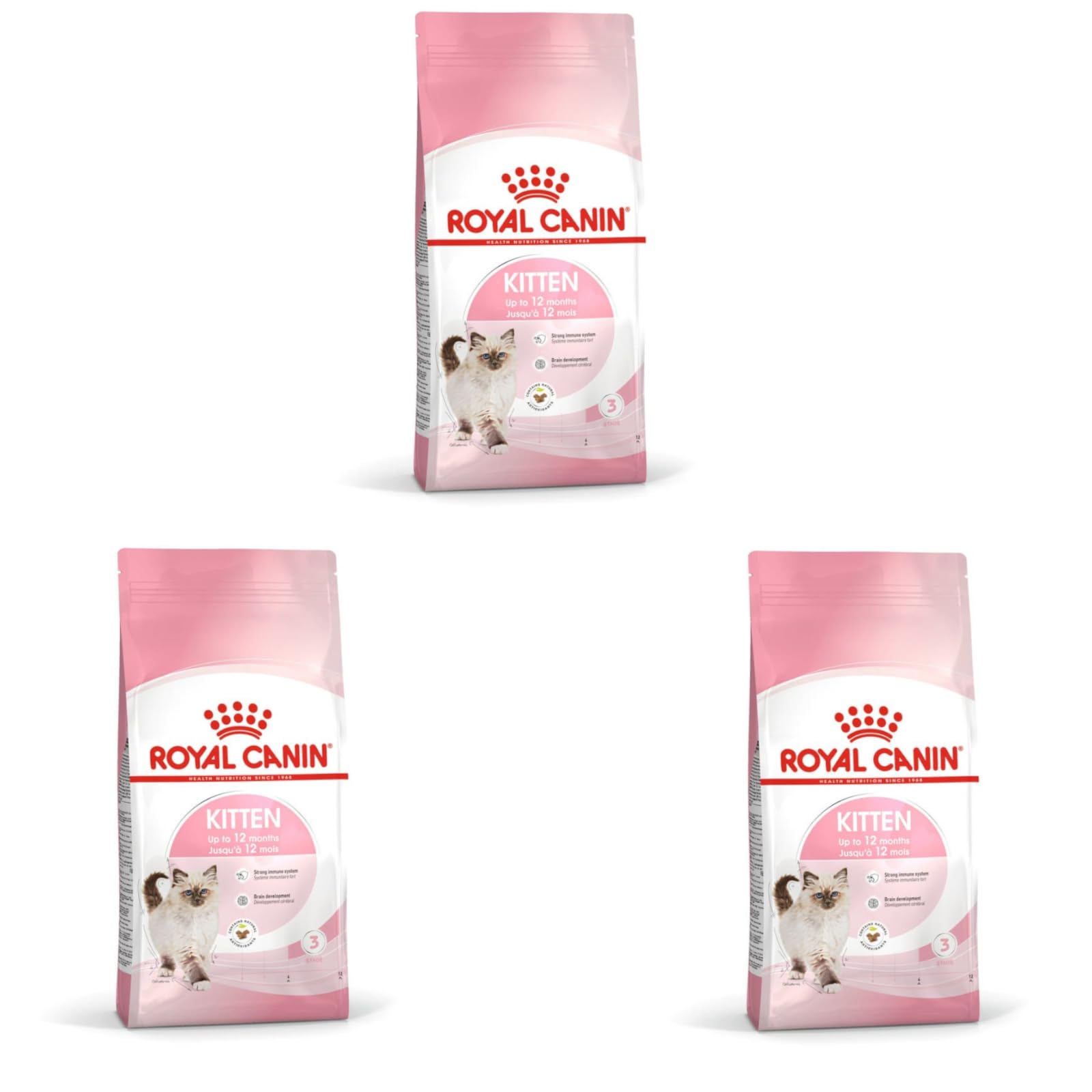 Royal Canin Kitten | 3er Pack | 3 x 400 g | Alleinfuttermittel für Katzenwelpen in der zweiten Wachstumsphase (bis zum 12. Monat)