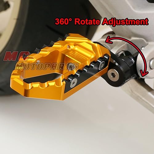 Miniatura 8 de MC MOTOPARTS Clavijas de pie de turismo delanteras ajustables CNC de 1.575 in compatibles con DL 650 V-Strom 2004-2016