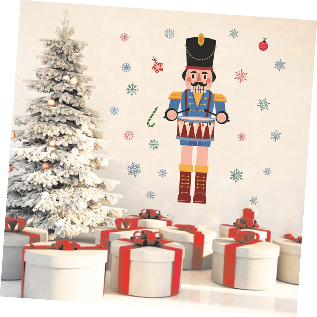 Alipis 3 Pz Vetrofanie Natalizie Adesivi Per Finestre Vetrofanie Schiaccianoci Adesivi Rosa Adesivi Per Costumi Adesivo Da Parete Fiocco Di Neve La Finestra Di Natale Aggrappa Blue Pvc