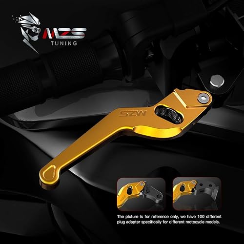 Miniatura 2 de MZS Palancas de embrague de freno de motocicleta negras Rodillo de rueda ajustable corto CNC ME-2968 compatible con CBR600RR CBR 600RR 2003-2006