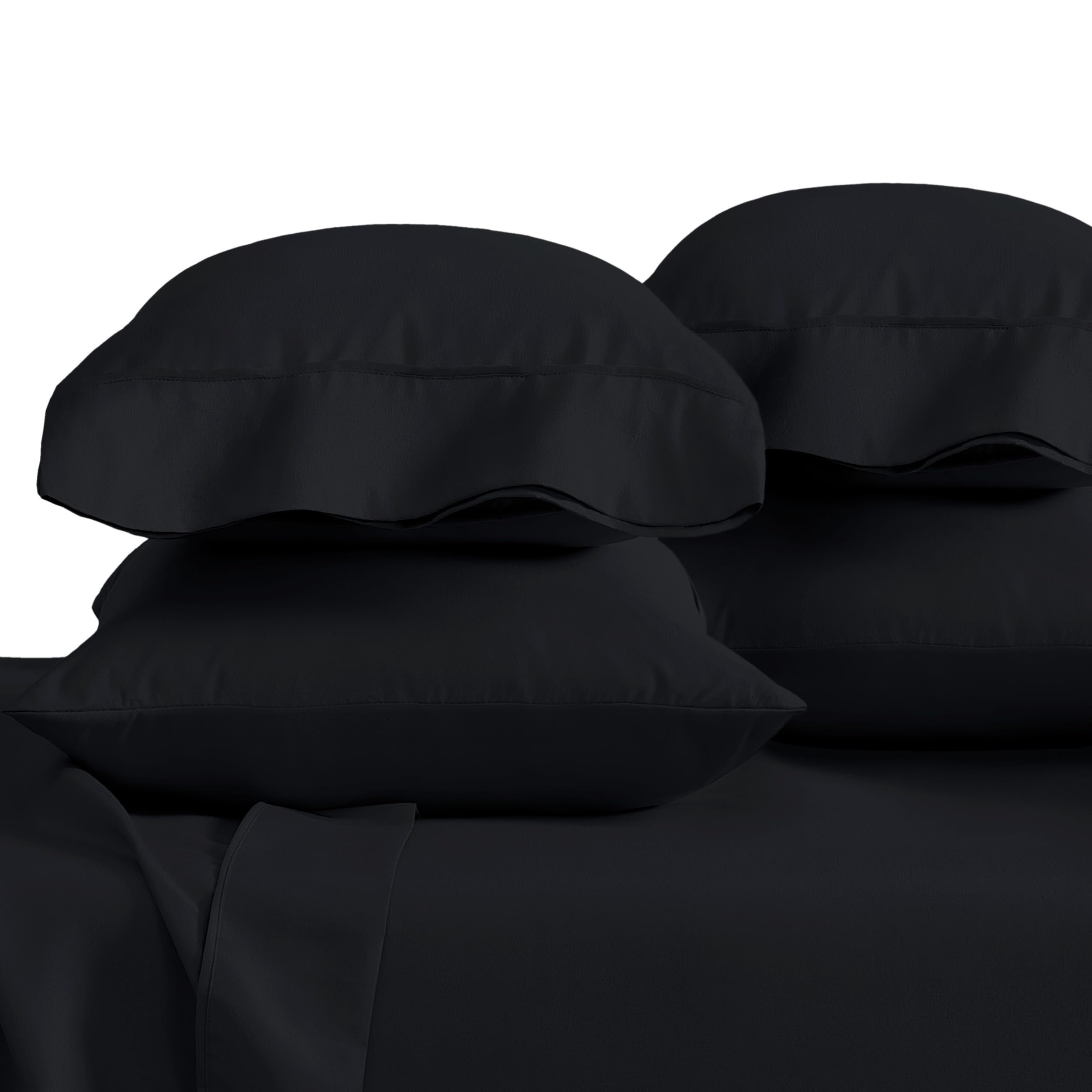 Bare Home Pillowcases Open End (Standard 4 Pack, Black)