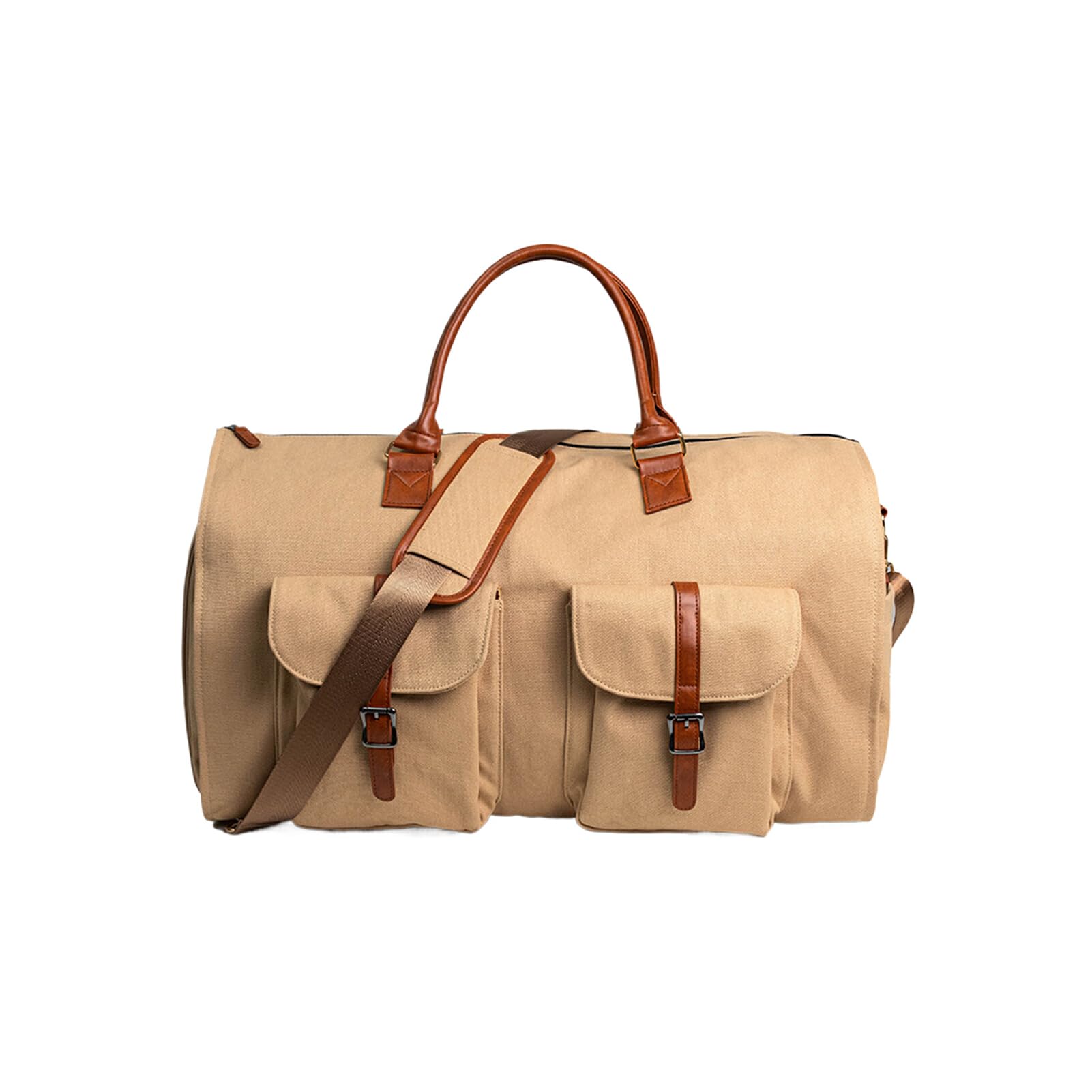 Business Reisetasche im Anzug, 2 in 1 umwandelbare Kleidertasche, hängender Koffer, wodurch die Kleidertasche sehr modisch aussieht, Dunkelbraun