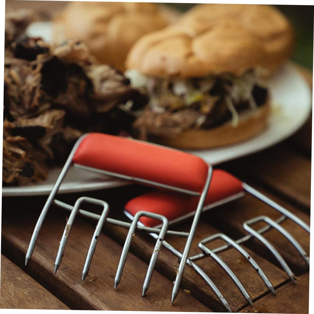 Kisangel 2 Pezzi Separare Carne Inossidabile con Tpr Strumento per Bbq per Sfilacciare Carne e Pulled Pork