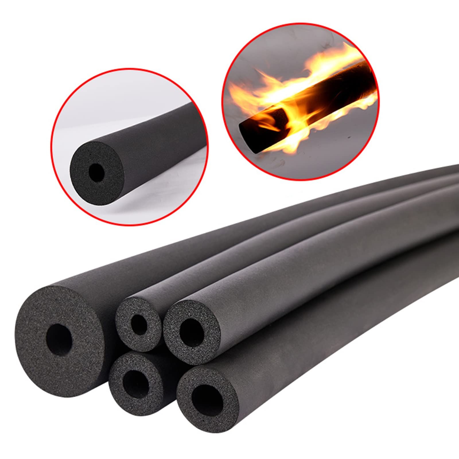 Flexibele buizen Buisisolatie, schuimrubberen buis met gesloten cellen voor zonnebrandcrème Warmtebehoud Geïsoleerde antivries, dikke schuimslang 5,6/6ft lengte (Size : 76mmx20mmx180cm
