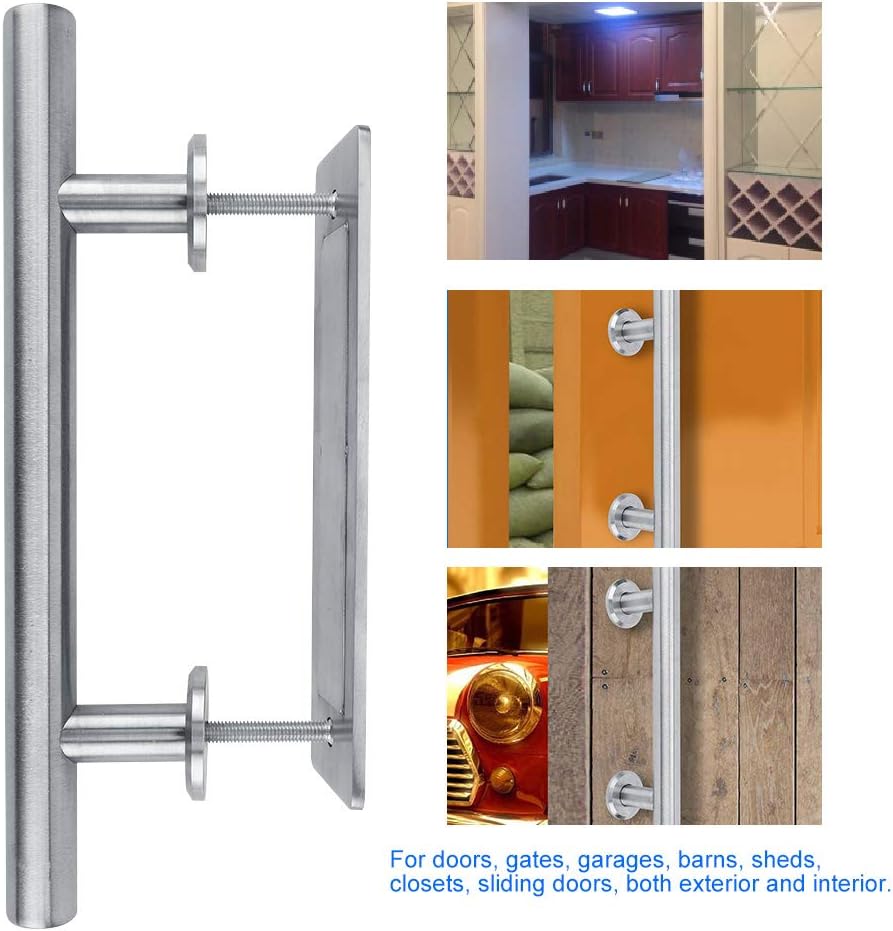 Black Friday - 50% OFF Barn Door Handle Pull Metal Flush Hardware Set Anti-Deformation for Comfortable Hand Grip(Silver)