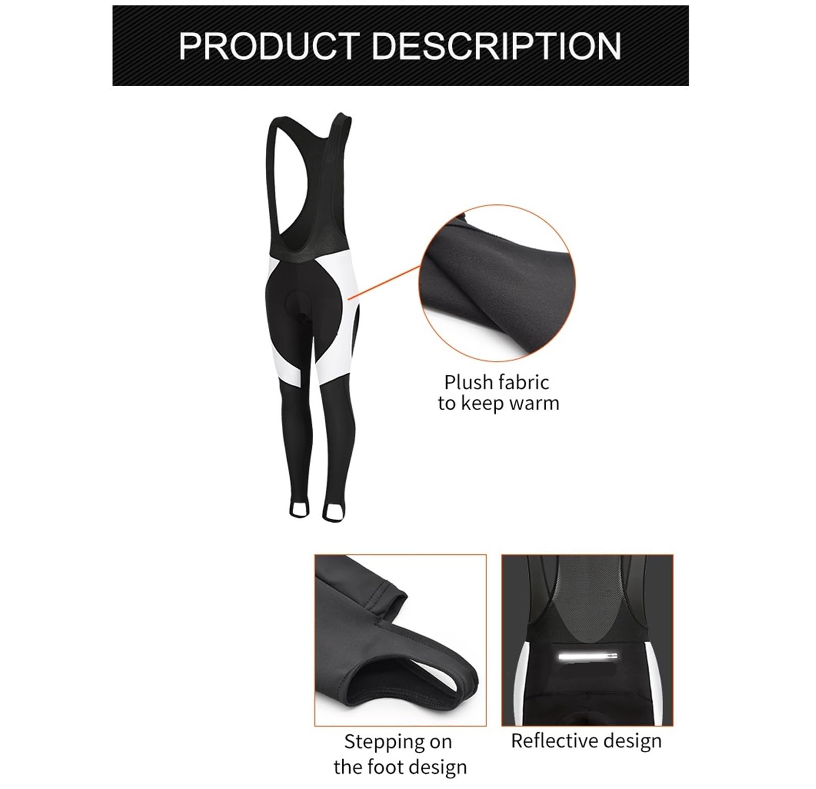 Pantalones de Ciclismo para Hombre Pantalones con Tirantes de Ciclismo for Hombre, Pantalones Cortos térmicos Reflectantes for Invierno, Almohadilla Gel for, Largos