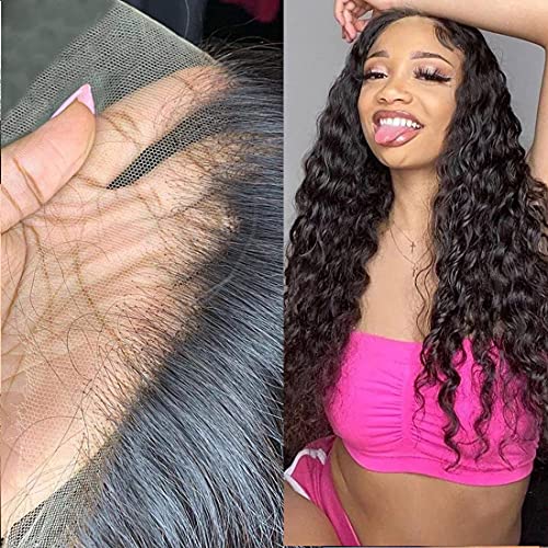 22 Inch 13x6 Deep Part Lace Front Wigs Brazilian Human Hair HD Transparent Wig 150% Denisty Pre-Plucked Water Wave Hair Lace Front Wigs Virgin Human Hair Wigs for Black Women