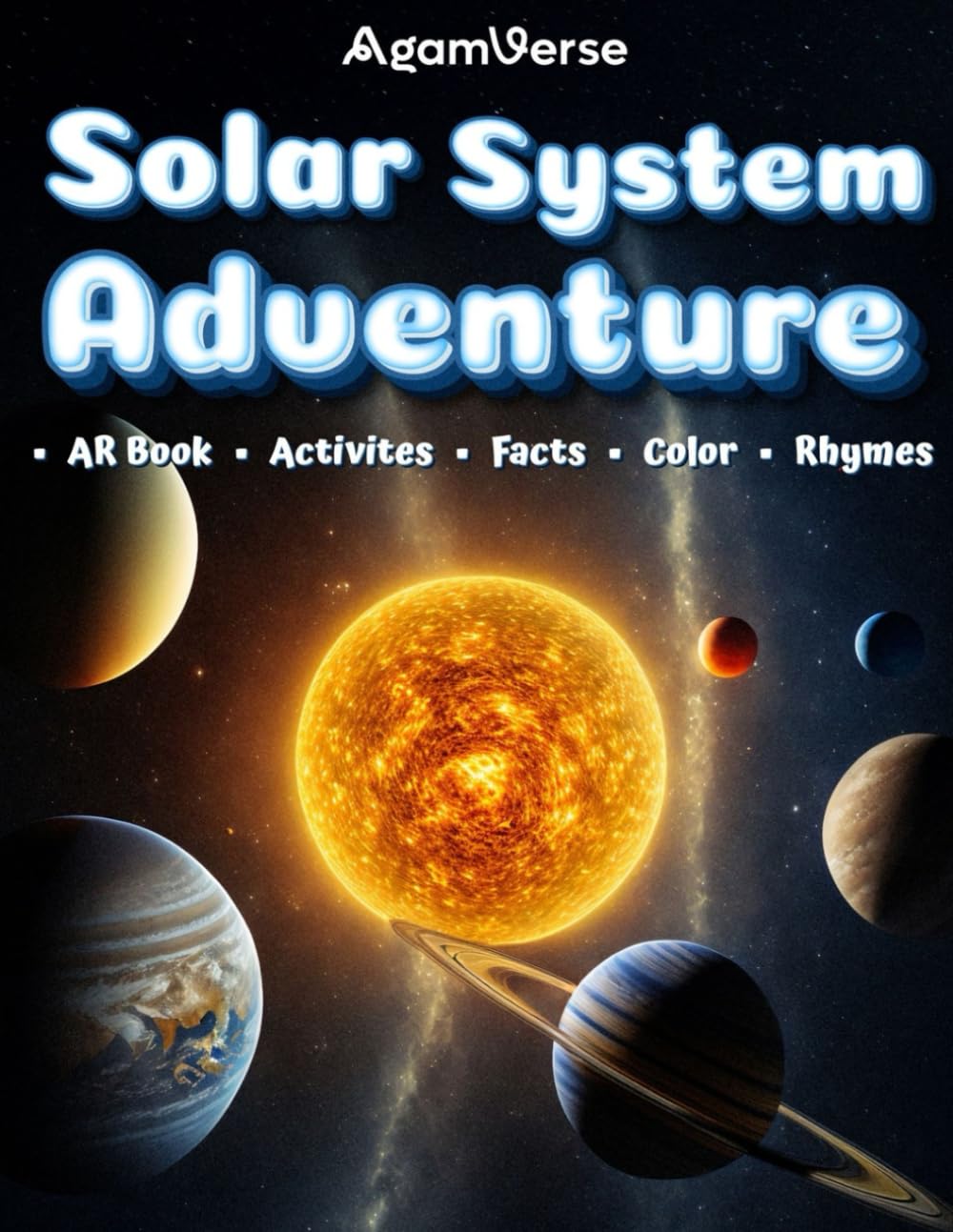 Solar System Adventure | 3D AR Book for Kids | with Color, Trace, Rhymes, and Fun Facts | Easy and Interesting learning