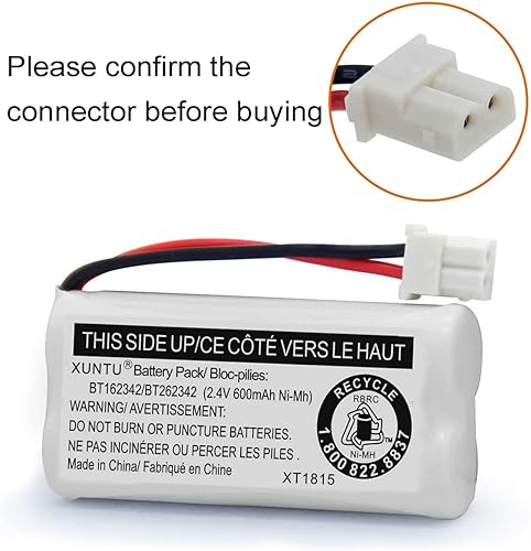 Miniatura 6 de XUNTU BT162342BT262342 2.4V 600mAh Ni-MH batería inalámbrica para teléfono BT166342BT266342 BT183342BT283342 compatible con EL52351 TL90070 CS5119