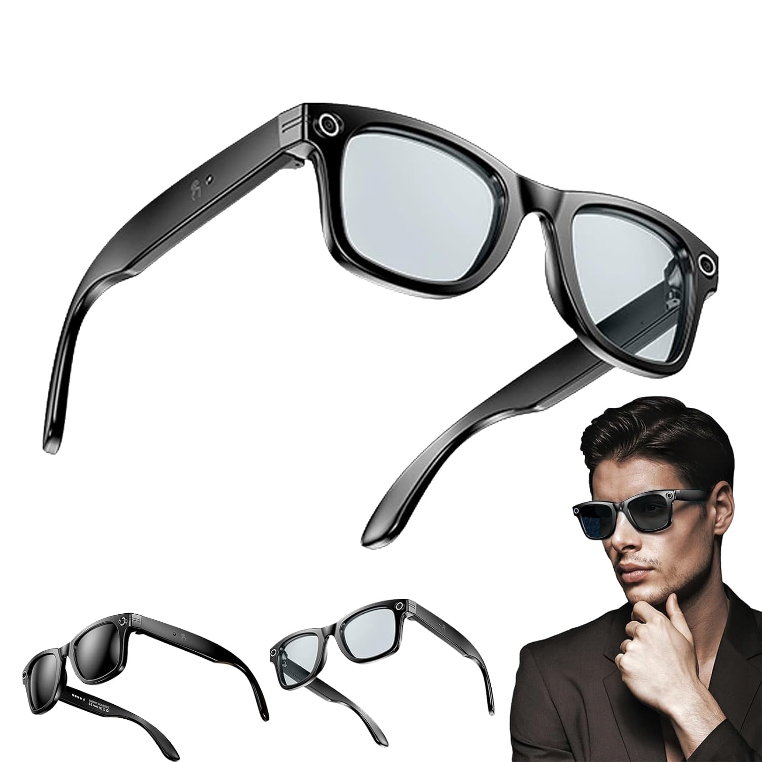 AI Smart Glasses 800W Camera 1080P Video Smart Glasses with Camera and Bluetooth AI Glasses for Calls Musi