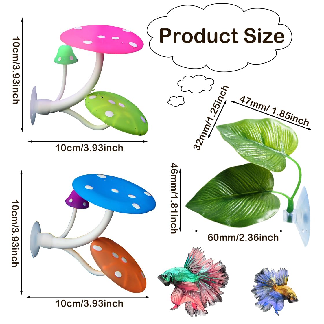 Amazon.co.jp: HyzaPhix アクアリウム 水槽 キノコ きのこ 葉