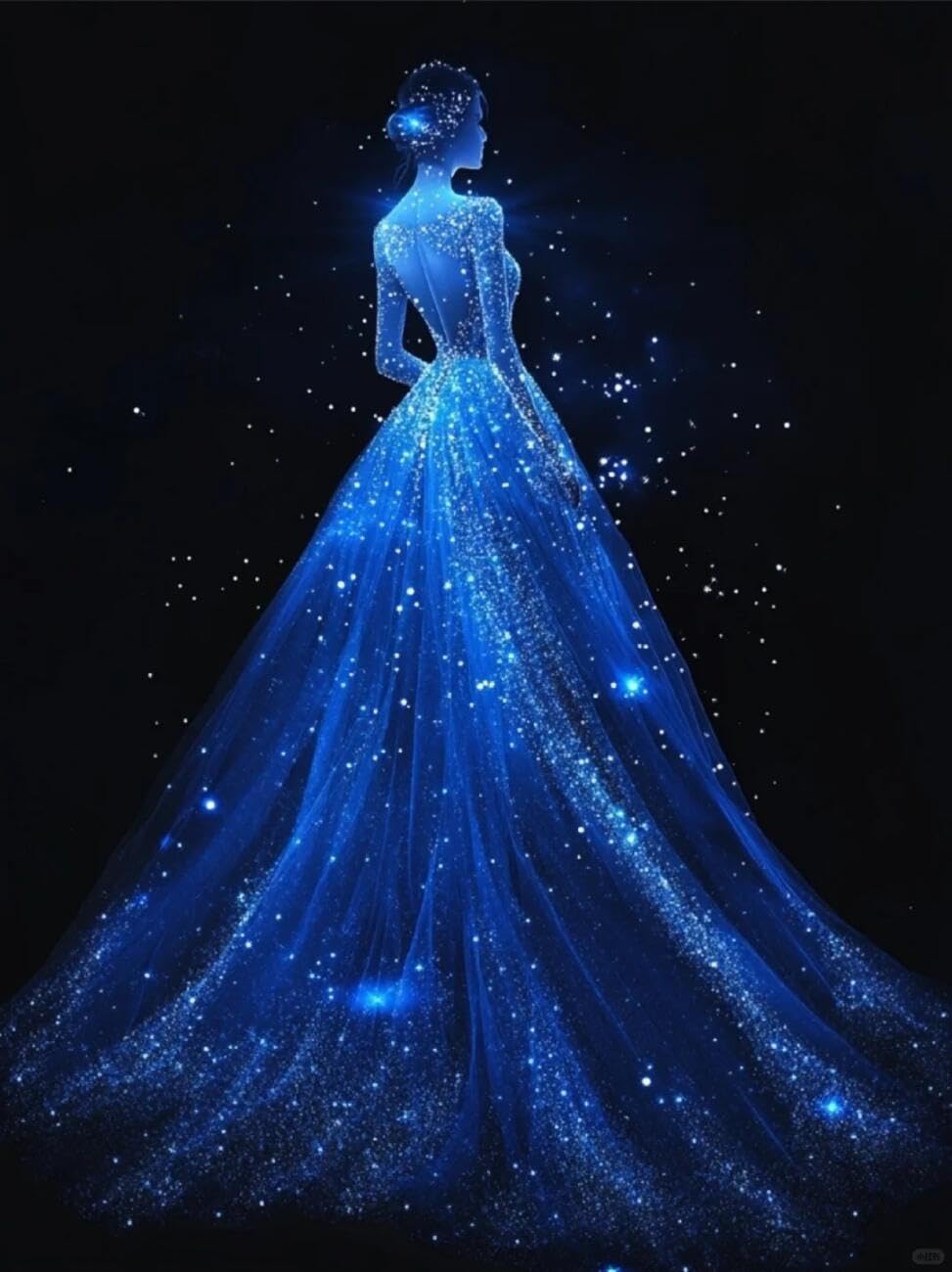 RKFLGEW DIY Embroidery Beads Set Starry Sky and Dress 40x50cm