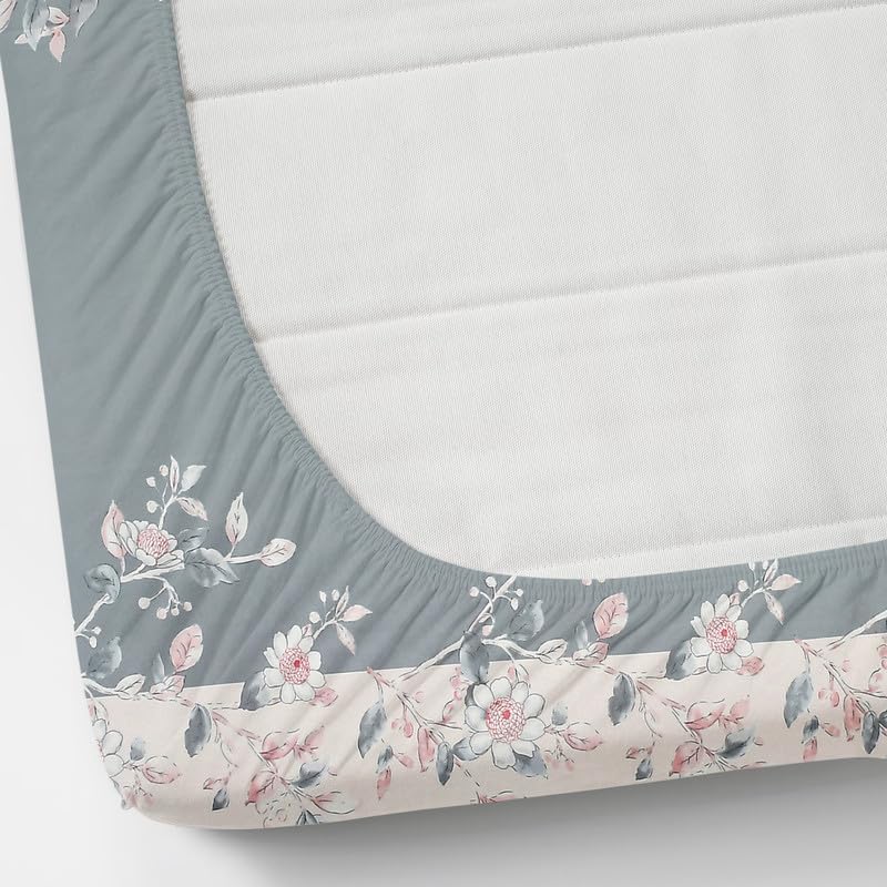 Image of Decolure 300 TC Glace Cotton Elastic Fitted Printed Bedsheets with 2 Pillow Covers King Bed with All Around Elastic Supersoft Size-72x78 Inch, Grey