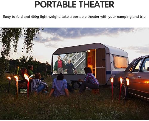 Miniatura 2 de Pantalla de proyector de 120 pulgadas, pantalla de proyector de película 169, plegable y portátil, antiarrugas, proyección para interiores y