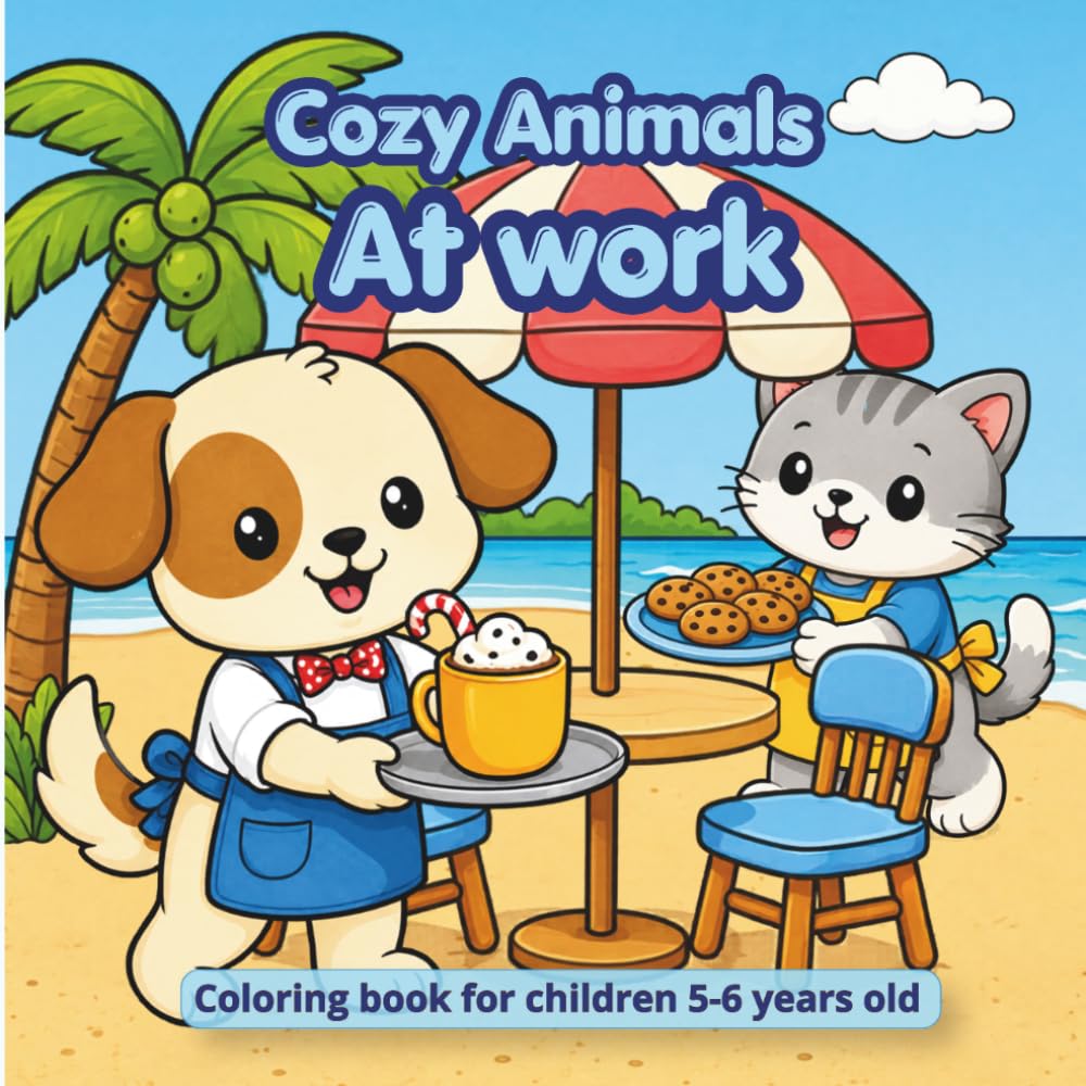 Cozy Animals At work: Coloring book for children