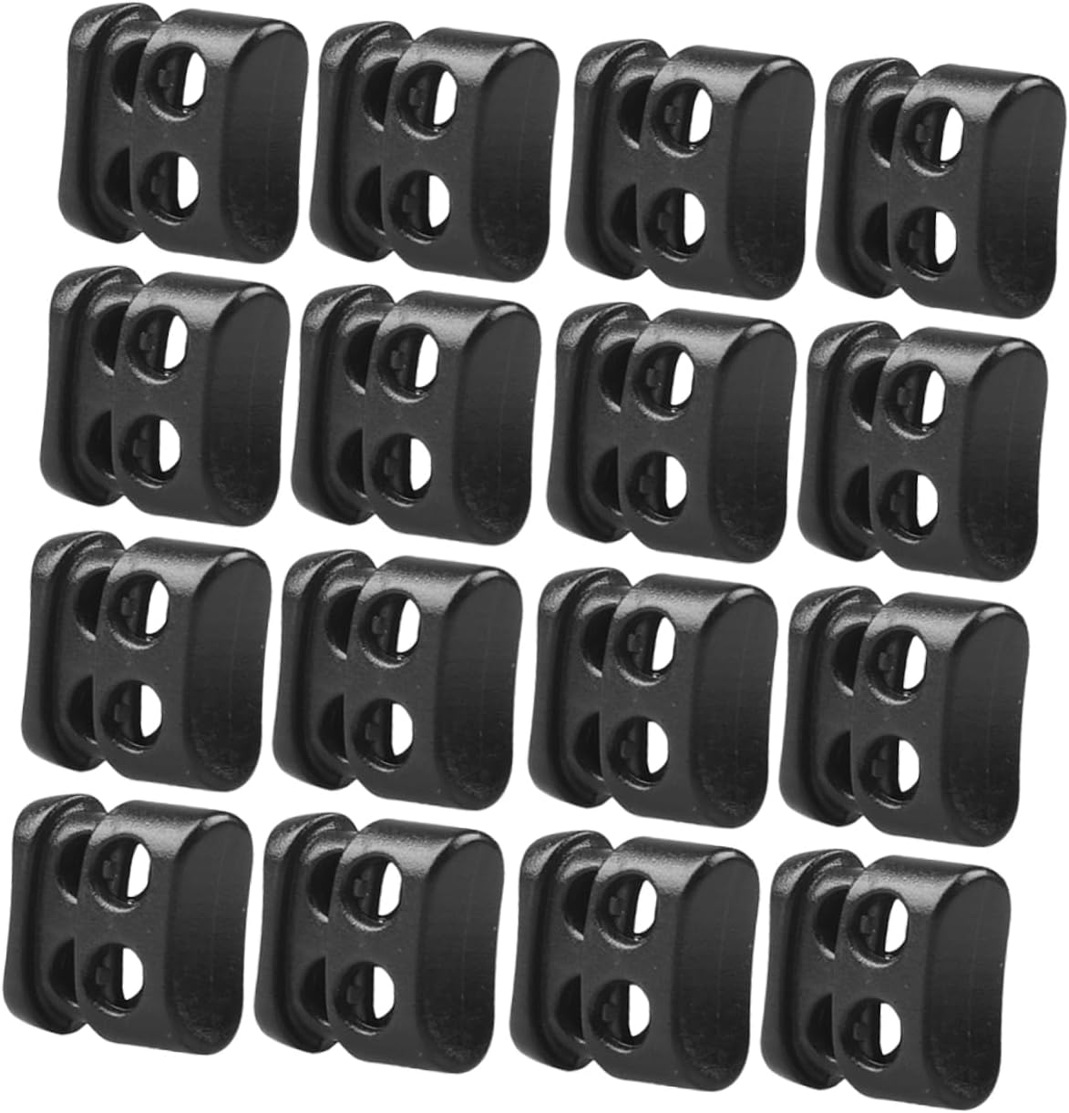 Gadpiparty 5sets Double Plastic Cord Locks for Adjustable Drawstring Clamp Toggle Stopper for Lanyards Backpacks Clothing and More Total