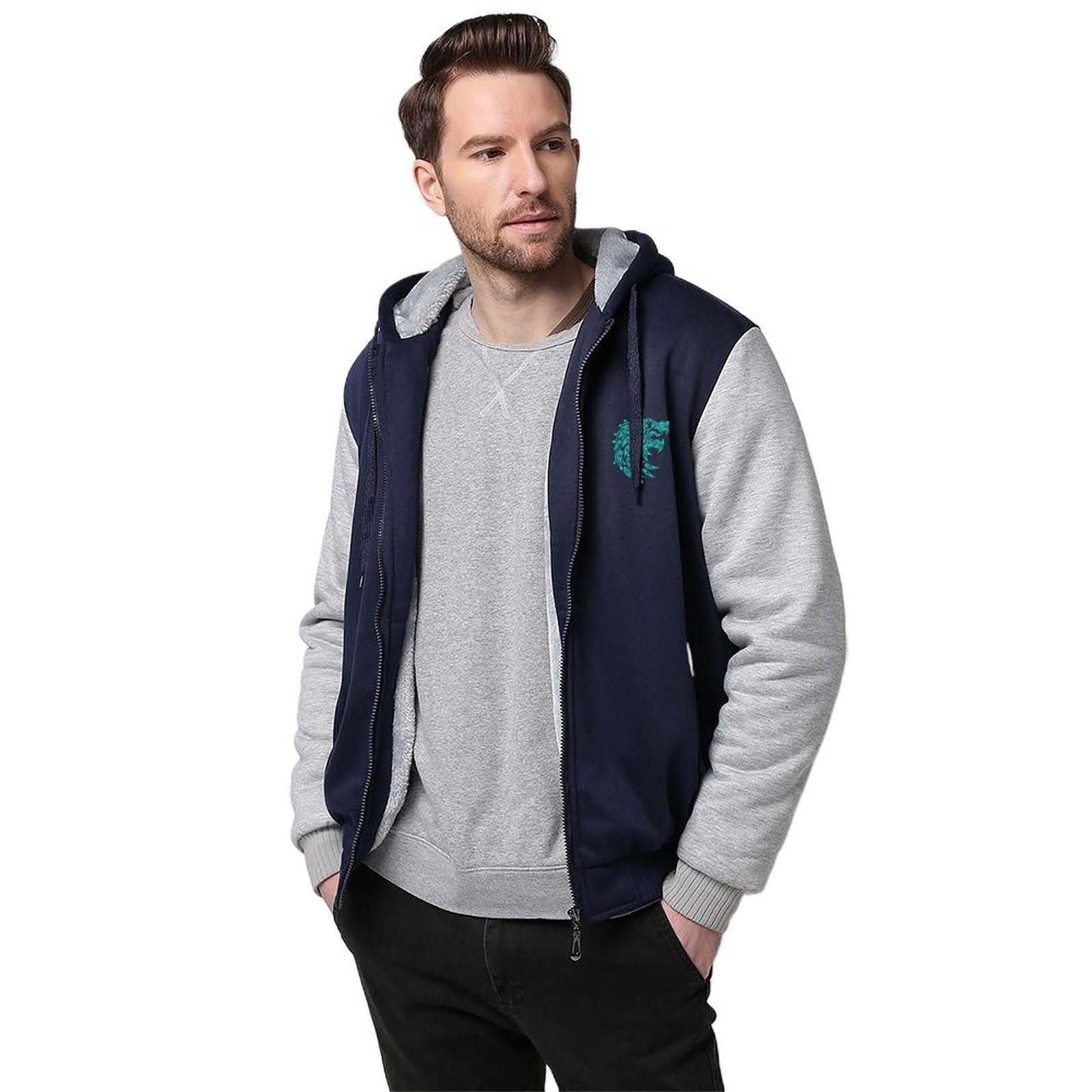 Manteau Viking zippé loup nordique pour le sport en plein air et randonnée
