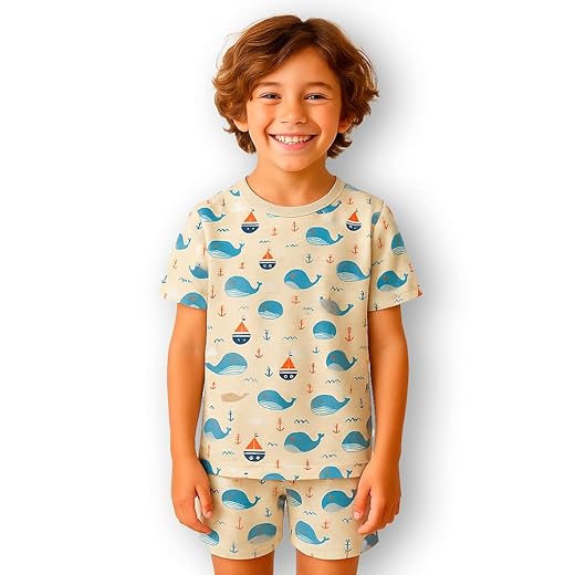 Pijama Infantil Menino Verão Conjunto Shorts e Camiseta 1 a 13 Anos