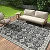 Amazon.com: COCOER-Floral Outdoor Rug 5X7 Waterproof-Reversible Indoor ...