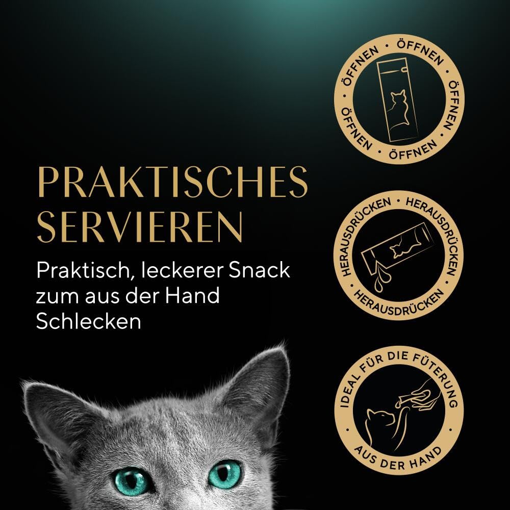 SHEBA Beutel Creamy Snacks für Katzen mit Huhn cremiger Snack in Portionsbeuteln 11 x 4 x 12g