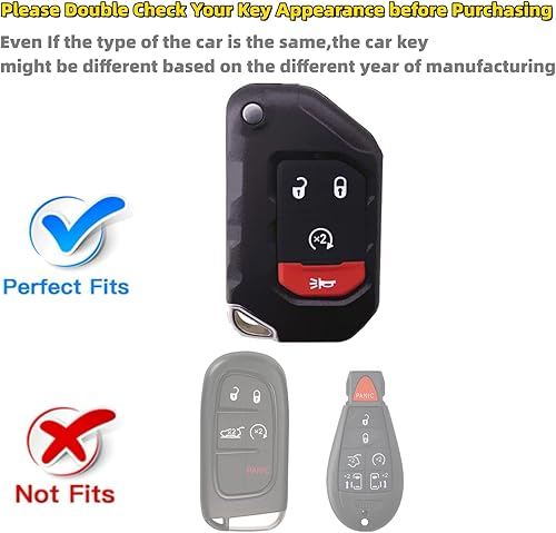 Miniatura 2 de RFSRZ Funda para llavero Jeep de protección completa para Wrangler JL Gladiator 2018 2019 2020 2021 con soporte de silicona