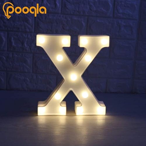 Miniatura 4 de Pooqla - Letras con luces LED de marquesina, letras del alfabeto iluminadas para decoración del hogar, fiesta, boda, X