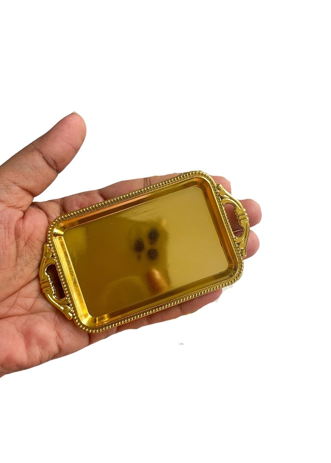 Decorative Serving Plates for Crafts | Gold Plastic Miniature Trays | 10.5 x 6 cm | Pack of 12 | DIY Miniature Plate Decoration | Return Gifts | Doll House Accessories | Festive Craft Supplies-image-25