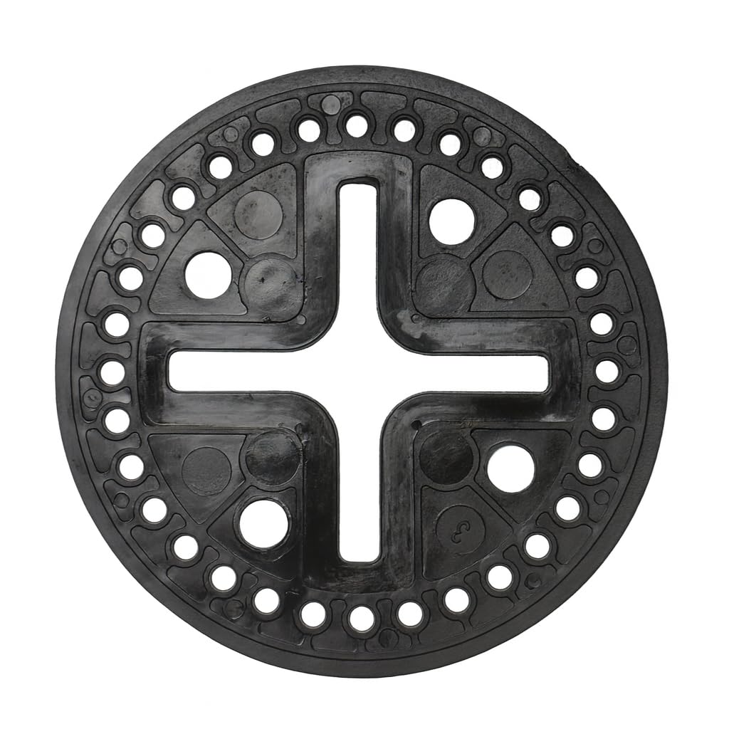 Gartenwelt Riegelsberger justierbarer Plattenlager PRO inkl. Trittschutz-Pad 2 mm Stelzlager für Terrassen-Platten Keramik Stein Beton Fliesen höhenverstellbar 40-64 mm | 66 Stück (1 Karton)