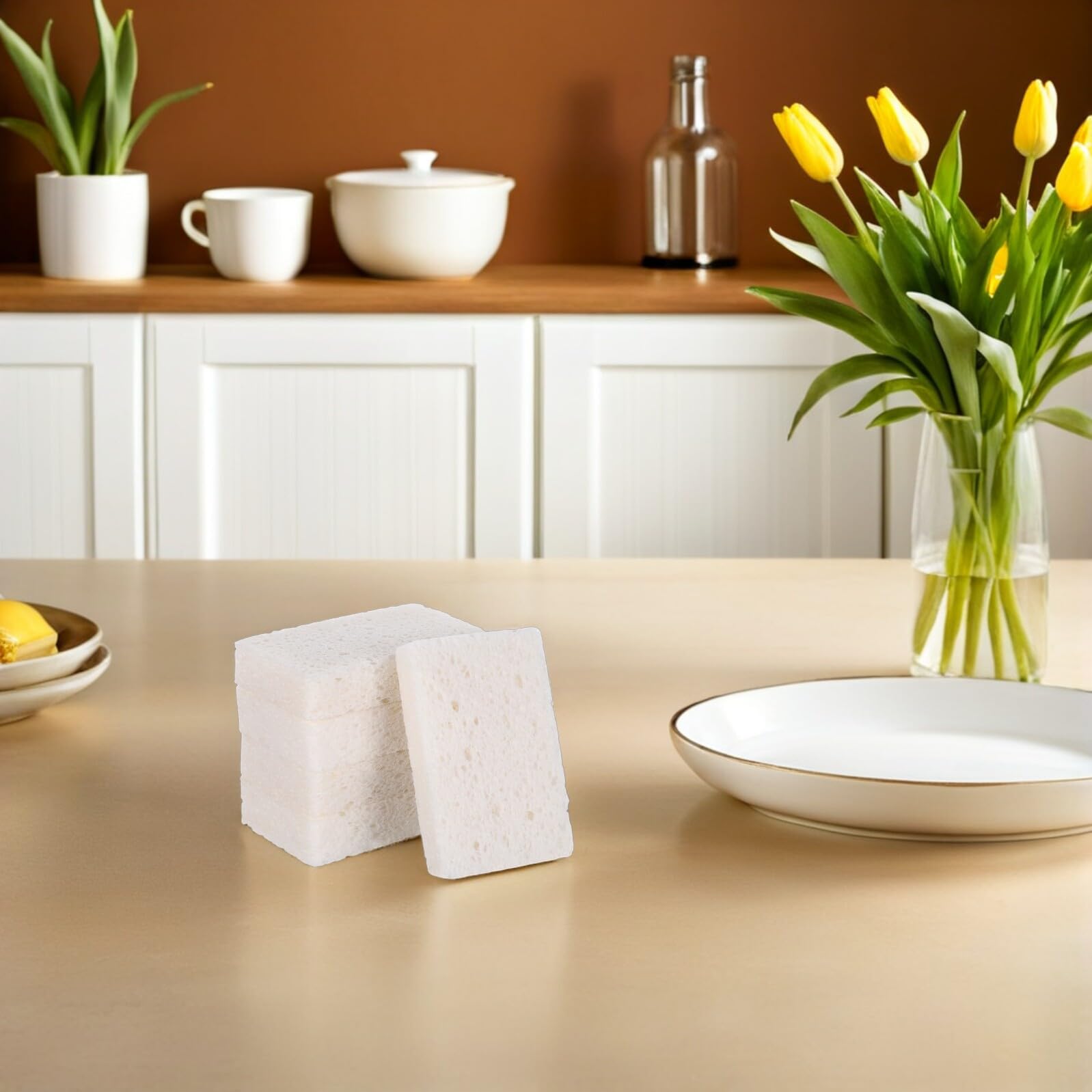 Cabilock Esponjas de Pulpa de Madera 20 Unidades 11X7X25 CM para Fregar Platos Alta Absorción y Antiaceite Estropajos Reutilizables para Limpieza de Cocina y Baño