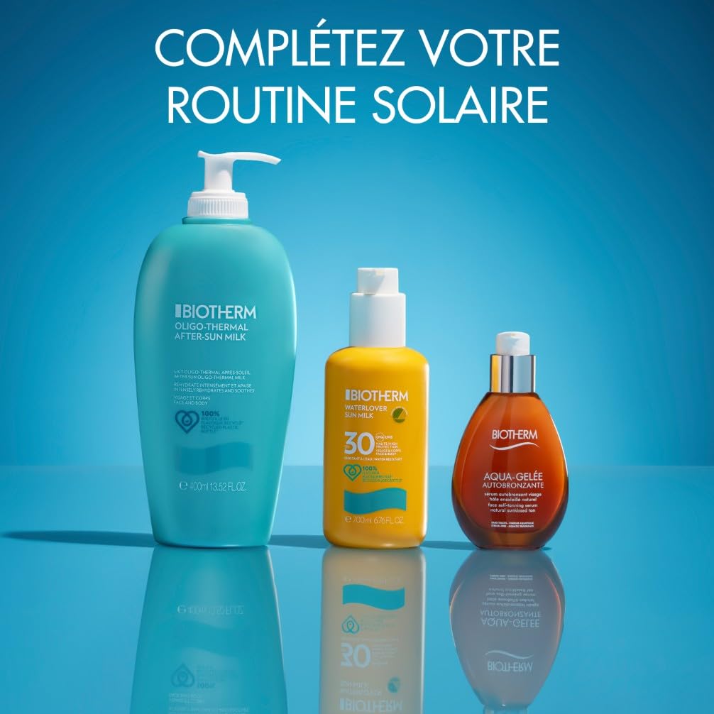 Biotherm, Lait Après-Soleil Oligo-Thermal, Lait pour le Corps Hydratant, Apaisant et Rafraîchissant, Renforce et Prolonge le Bronzage, Enrichi en Biotech Plankton, 400 ml