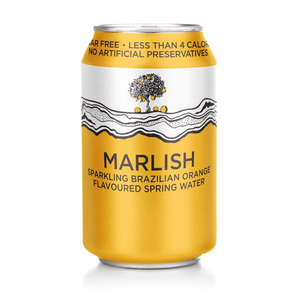 MarlishSparkling Brazilian Orange - Flavoured Spring Water - 330ml x 24