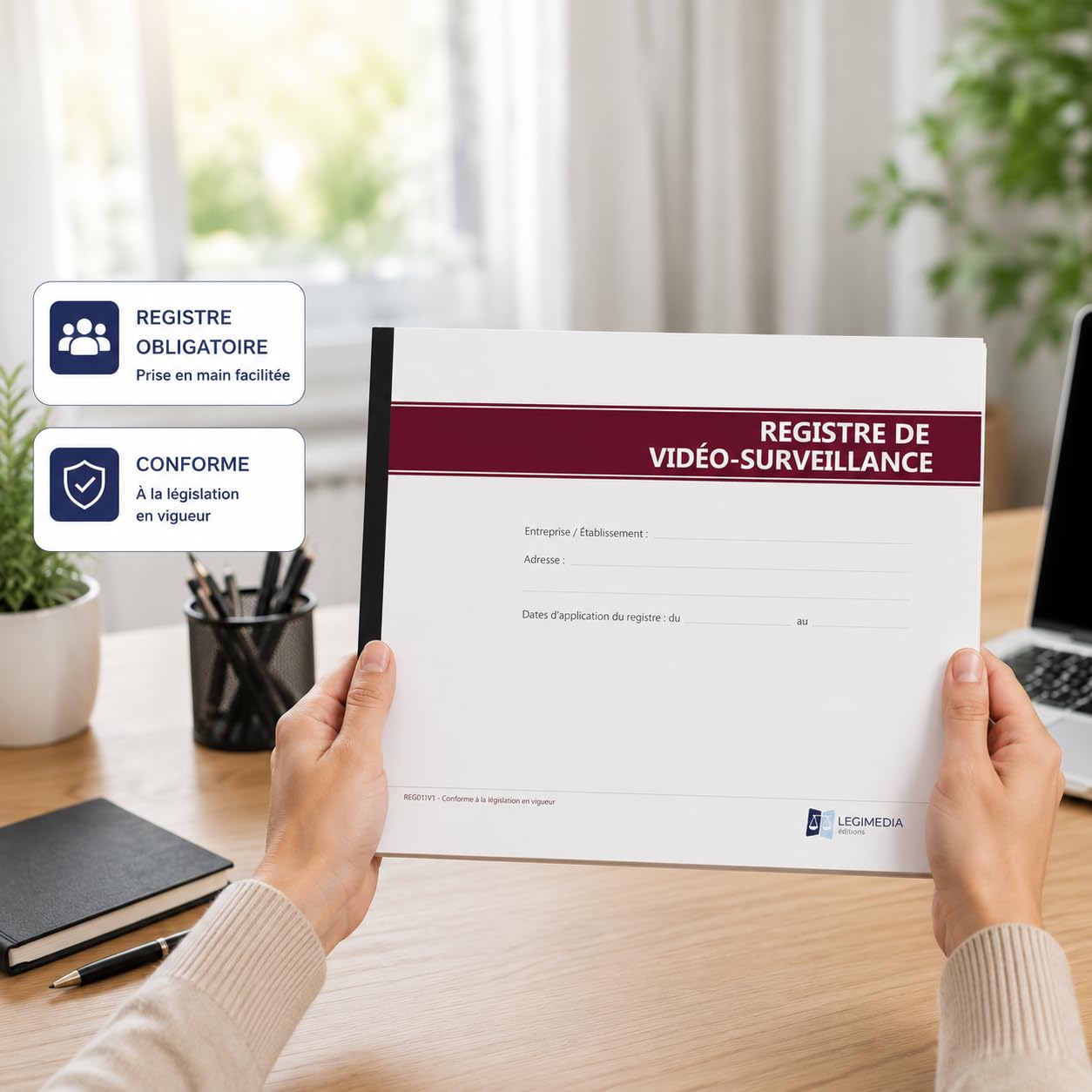 Registre de Vidéo-Surveillance - Obligatoire pour tous les établissements dotés de caméras de vidéo-surveillance - Format A4-64 pages - LEGIMEDIA ÉDITIONS