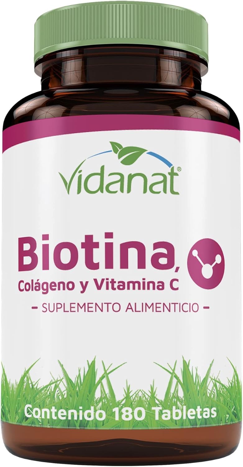 Vidanat Biotina, colágeno y Vitamina C - 180 tabletas Vidanats : Amazon ...