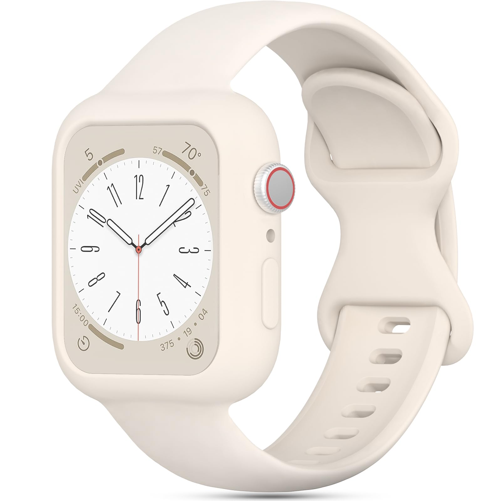 Silicone Bands Bumper Case Compatible with Apple Watch Band 38mm 40mm 41mm 42mm 44mm 45mm 46mm 49mm Women Men, Sport Strap Protective Cover Wristband