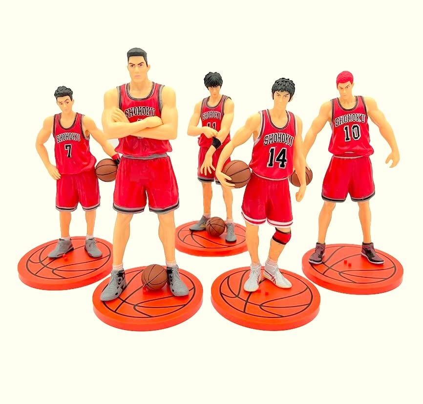 KENMA Slam Dunk Set of 5 Action Figures PVC 20 Cms Anime Figurine Basketaball Anime Model Weeb Manga Collectible Toy