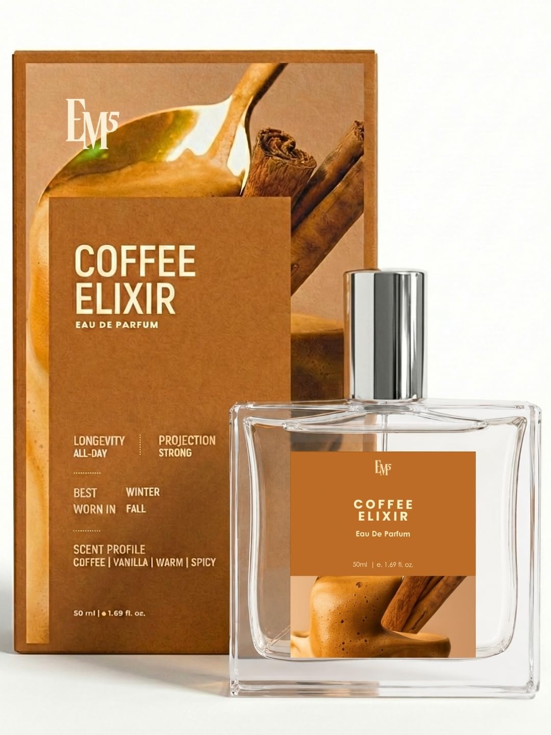 EM5 Coffee Elixir Unisex Perfume | Warm Coffee, Spicy & Vanilla Fragrance | Long Lasting Eau De Parfum | Premium Gift for Her | 50ml-image-18