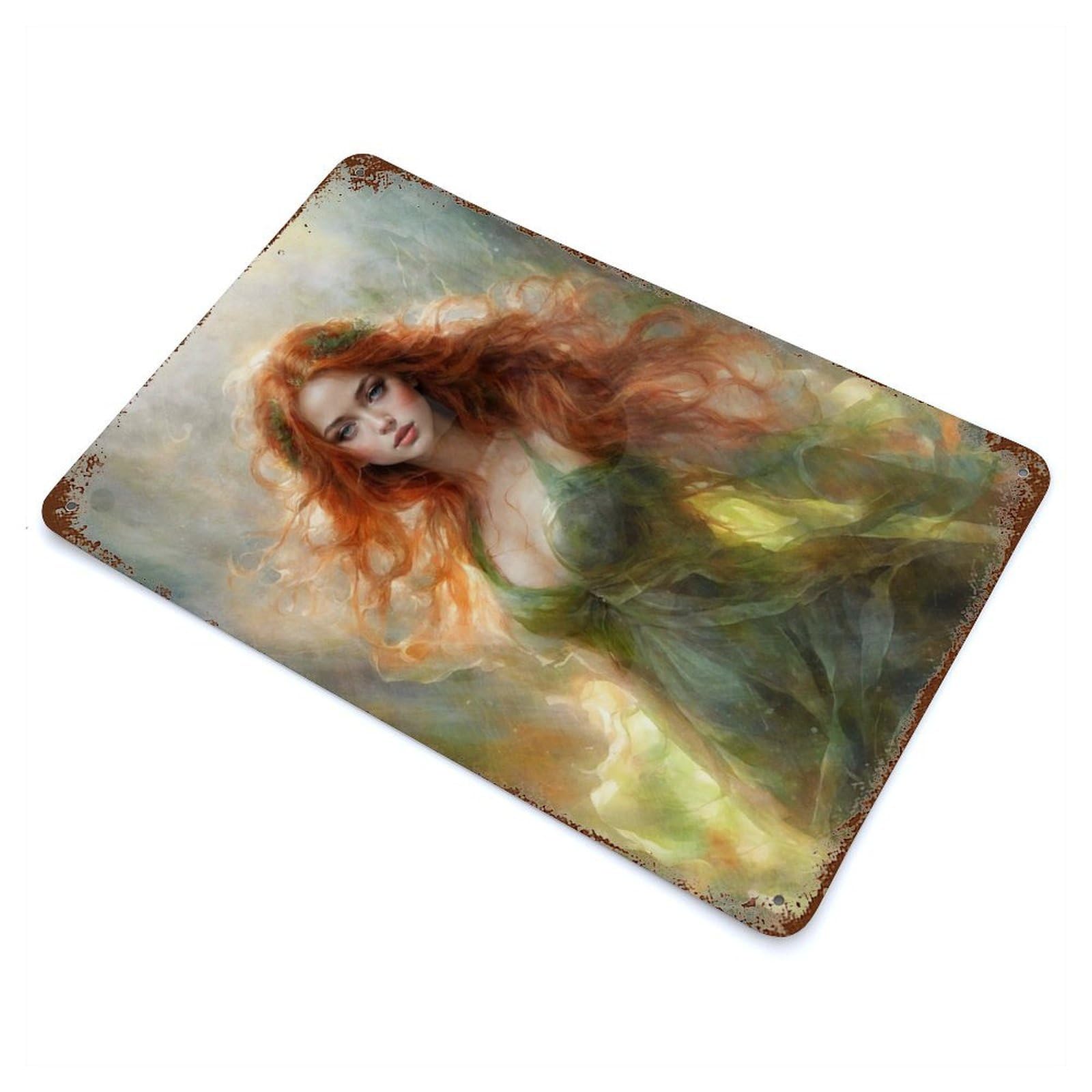 Vintage Rust Metal Sign Celtic Spirit 11.8"x7.9", Shabby Chic Decor for Cafe, Home Bar And Lounge Decor