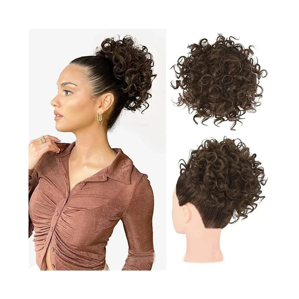 sztuczne włosy kok Messy Bun Hair Pieces dla kobiet Syntetyczny kręcony kucyk ze ściągaczem Updo Hair Piece Akcesoria do włosów(4-30)