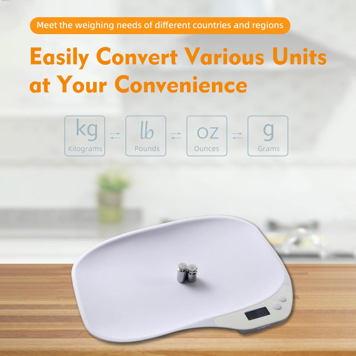 MANON ROSA Pet Weight Scale for Newborn Puppies, Kittens & Bunnies – Max Capacity 3.3lb, LED Display, 4 Weight Units for Easy Conversion, Ideal for Small Animal Home Use & Pet Stores